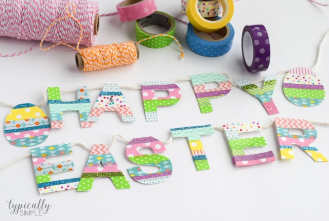 A great way to use up some of that washi tape stash, this Easter banner is a fun addition to your spring decor!
