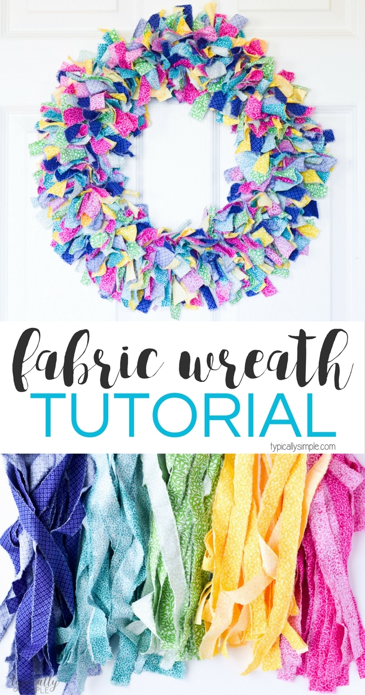 Fabric Rag Wreath Tutorial - Typically Simple