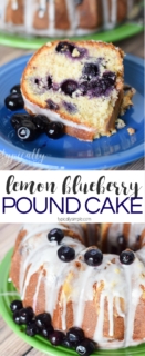 This pound cake recipe is packed full of juicy blueberries and has just a hint of lemon glaze that makes it a delectable summertime dessert!