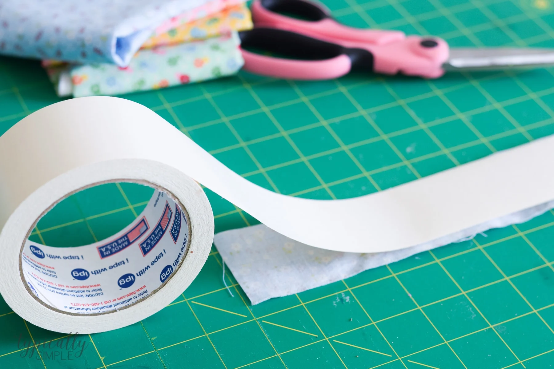 adding double sided tape to fabric