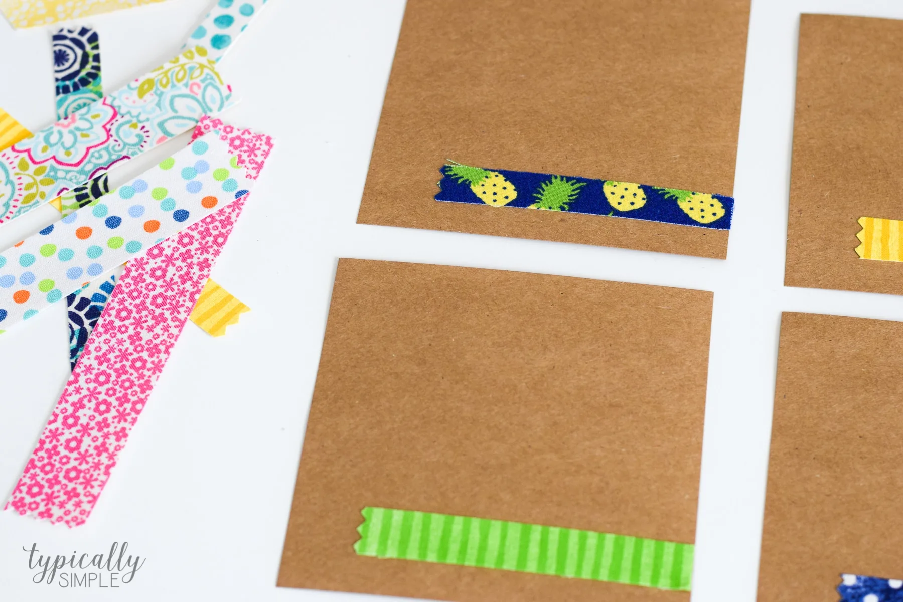 notecards with fabric tape