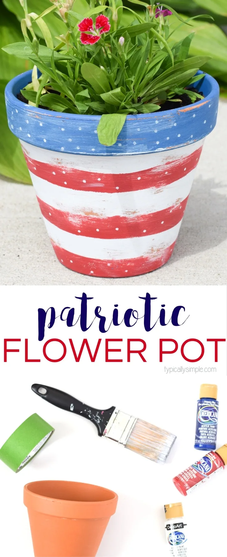 Patriotic Flower Pot Craft Typically