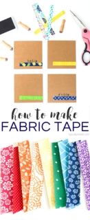 Fabric tape is a great way to add some fun colors and patterns to packages, envelopes, notecards, or even your planner! This tutorial gives you a list of supplies and directions for DIY fabric tape - a great way to use up some of those fabric scraps!