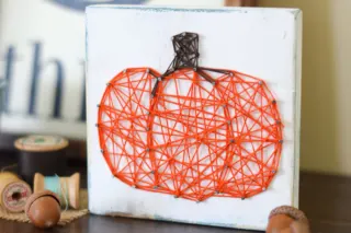 String art crafts are so much fun to customize for seasons and holidays. This Pumpkin string art makes a perfect simple fall decor piece to display in your home!
