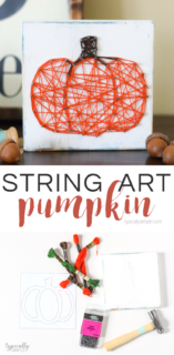 String art crafts are so much fun to customize for seasons and holidays. This Pumpkin string art makes a perfect simple fall decor piece to display in your home!