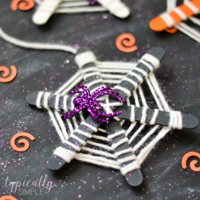 Craft Stick Spiderwebs Halloween Craft - Typically Simple