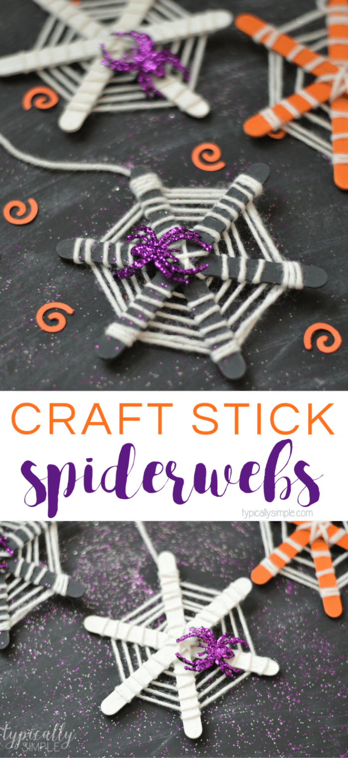 Craft Stick Spiderwebs Halloween Craft Typically Simple