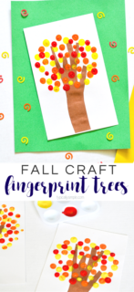 These fingerprint trees are a super fun fall craft to make with the kids!