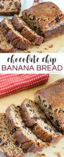 With just a few basic ingredients and some really ripe bananas, whip up this Chocolate Chip Banana Bread recipe in no time!&nbsp;Plus you only need one bowl to make this recipe which means easy clean-up! #bananabread #breakfastrecipe