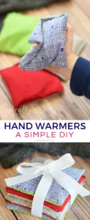 These DIY rice hand warmers are a great way to use up some fabric scraps! Plus it&rsquo;s the perfect beginner&rsquo;s sewing project for kids or adults! #sewingprojects #handmadegifts