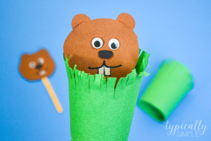 Groundhog Puppet Craft for Kids