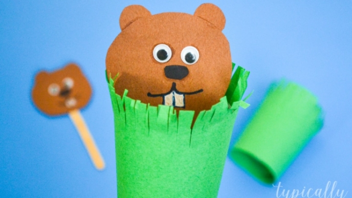Groundhog Puppet Craft for Kids - Typically Simple Groundhog Puppet Craft for Kids - Typically Simple