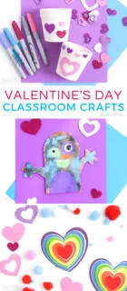 These Valentine's Day crafts are perfect for classroom parties! Simple and easy to make, the kids will have so much fun creating these three super cute craft projects.&nbsp;AD