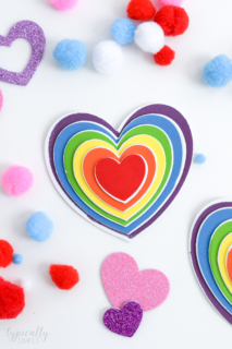 Valentine's Day Classroom Craft with nesting hearts