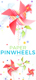 colorful paper pinwheels for spring and summer decor