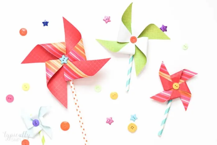 colorful paper pinwheels for spring