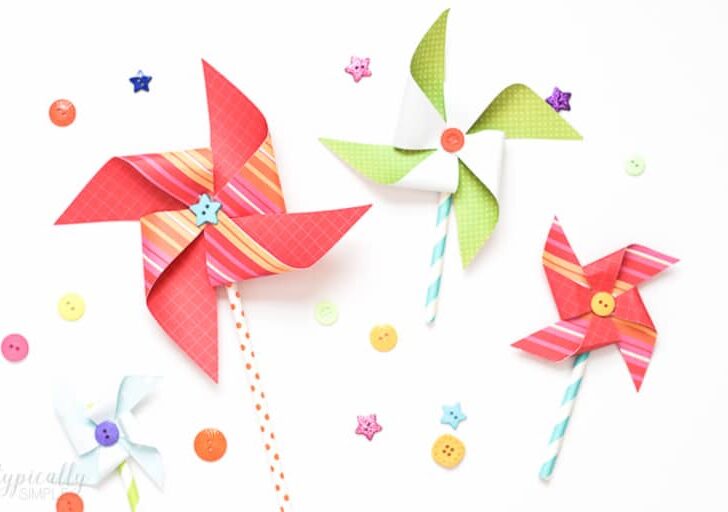 colorful paper pinwheels for spring
