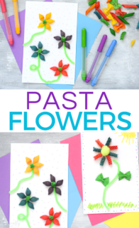 cute spring craft for kids using pasta