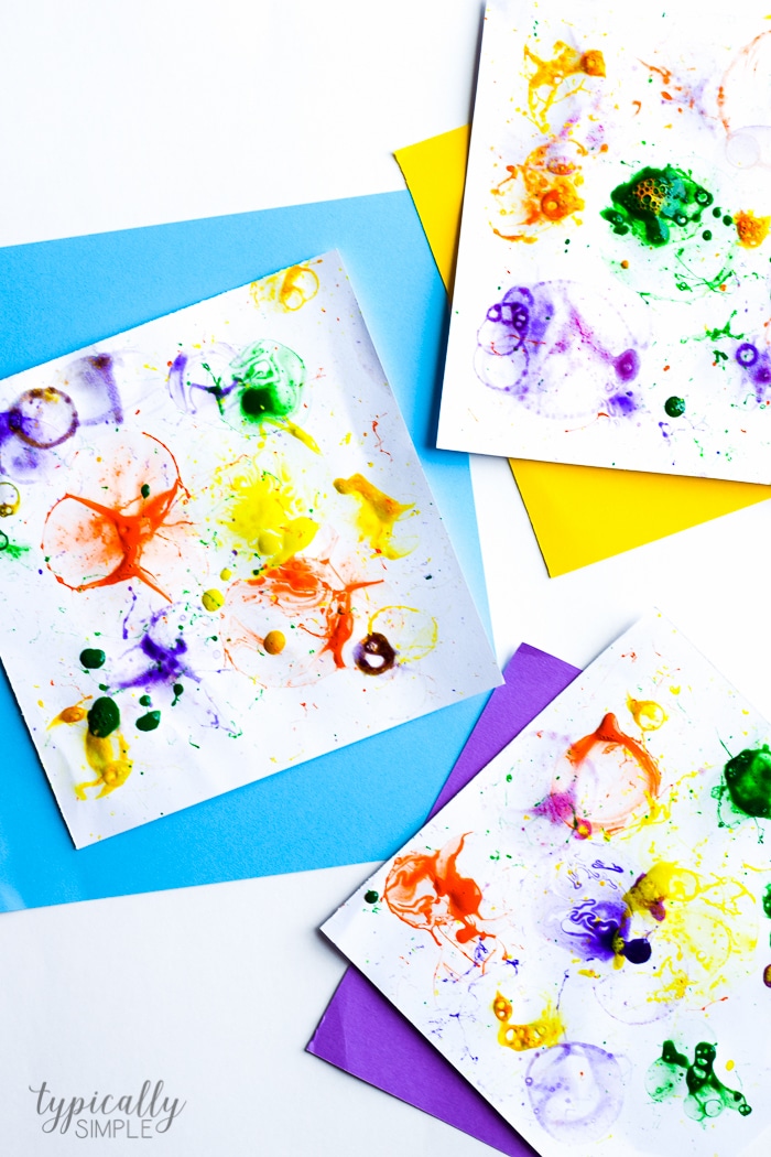 Bubble Painting: Colorful Craft for Kids - Typically Simple