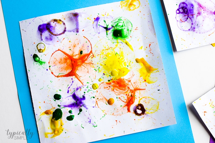 bubble painting art full of bright colors and textures