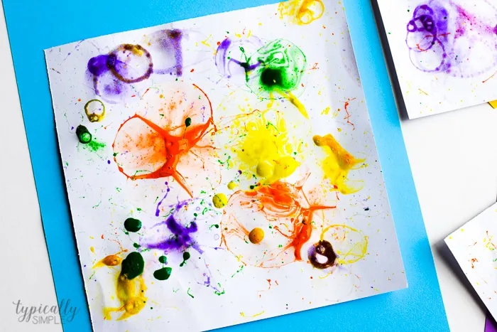 bubble painting art full of bright colors and textures