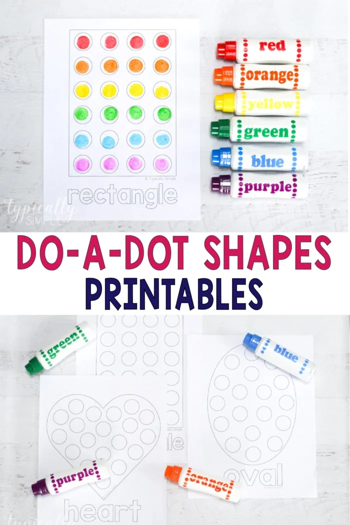 🔺🟡🟩💙 FREE Printable Shape Do-a-Dot Marker Worksheets